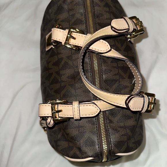 Michael Kors Grayson Monogram Satchel Brown Leather - Picture 6 of 13